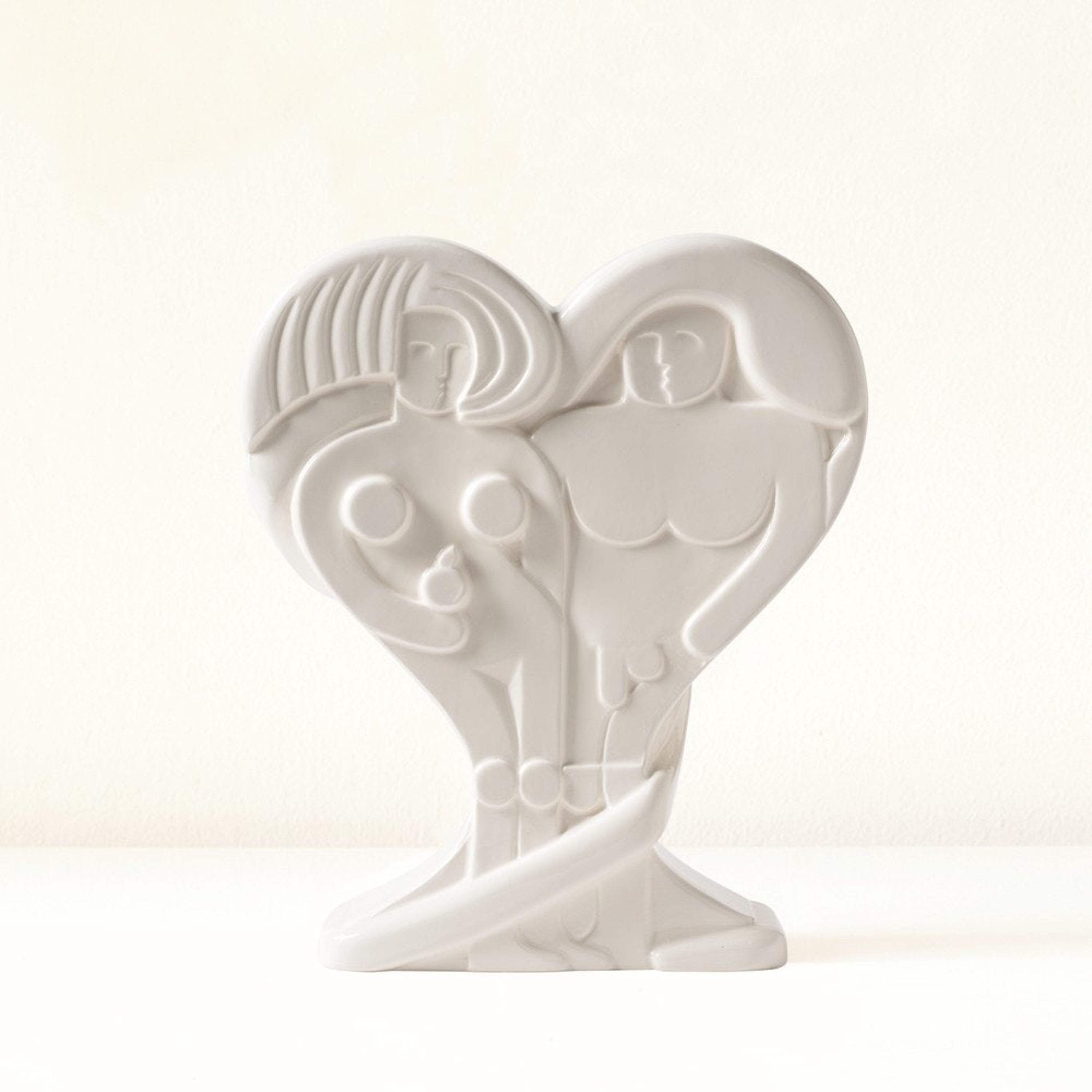 Vase coeur en céramique Adam & Eve | Blanc