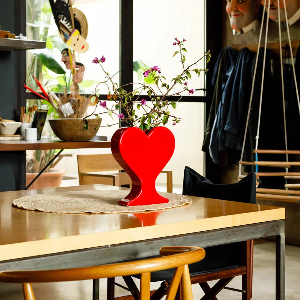 Vase coeur en céramique | Rouge