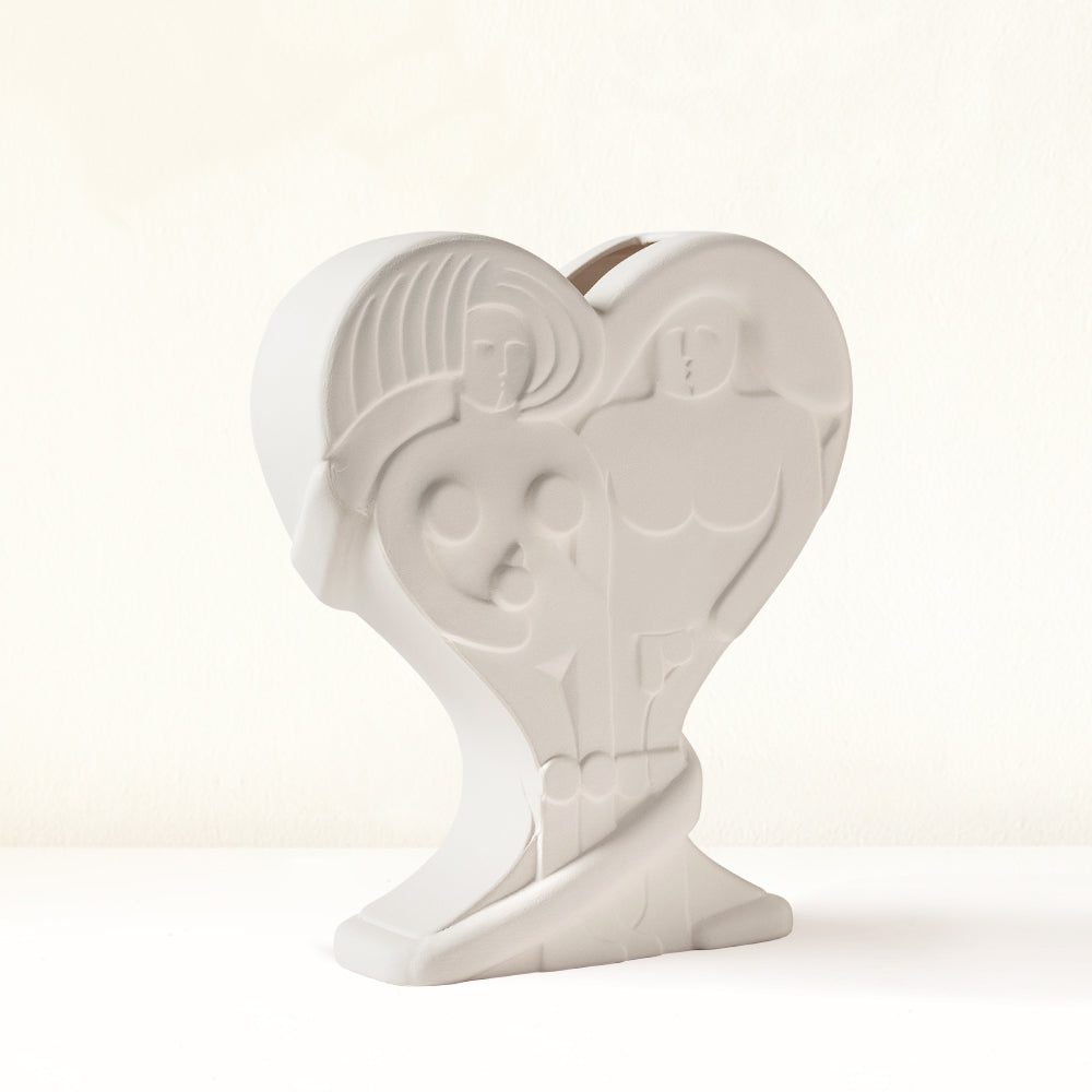 Vase coeur en céramique Adam & Eve | Blanc