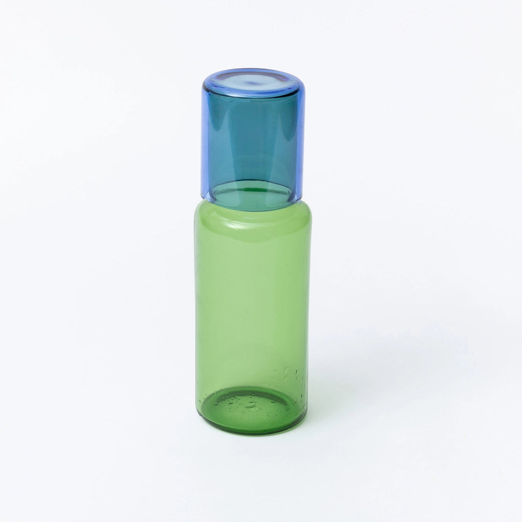 Duo carafe et verre | Bleu & vert